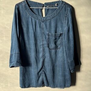 Soft Surroundings Indigo Blue denim Blouse